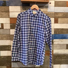 'Scotch & Soda Regular-Fit Checked Lightweight Voile Shirt' in 'Blue Check' colour