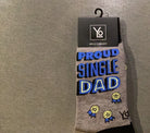 'Yo Sox Proud Single Dad Crew Socks' in 'Grey' colour