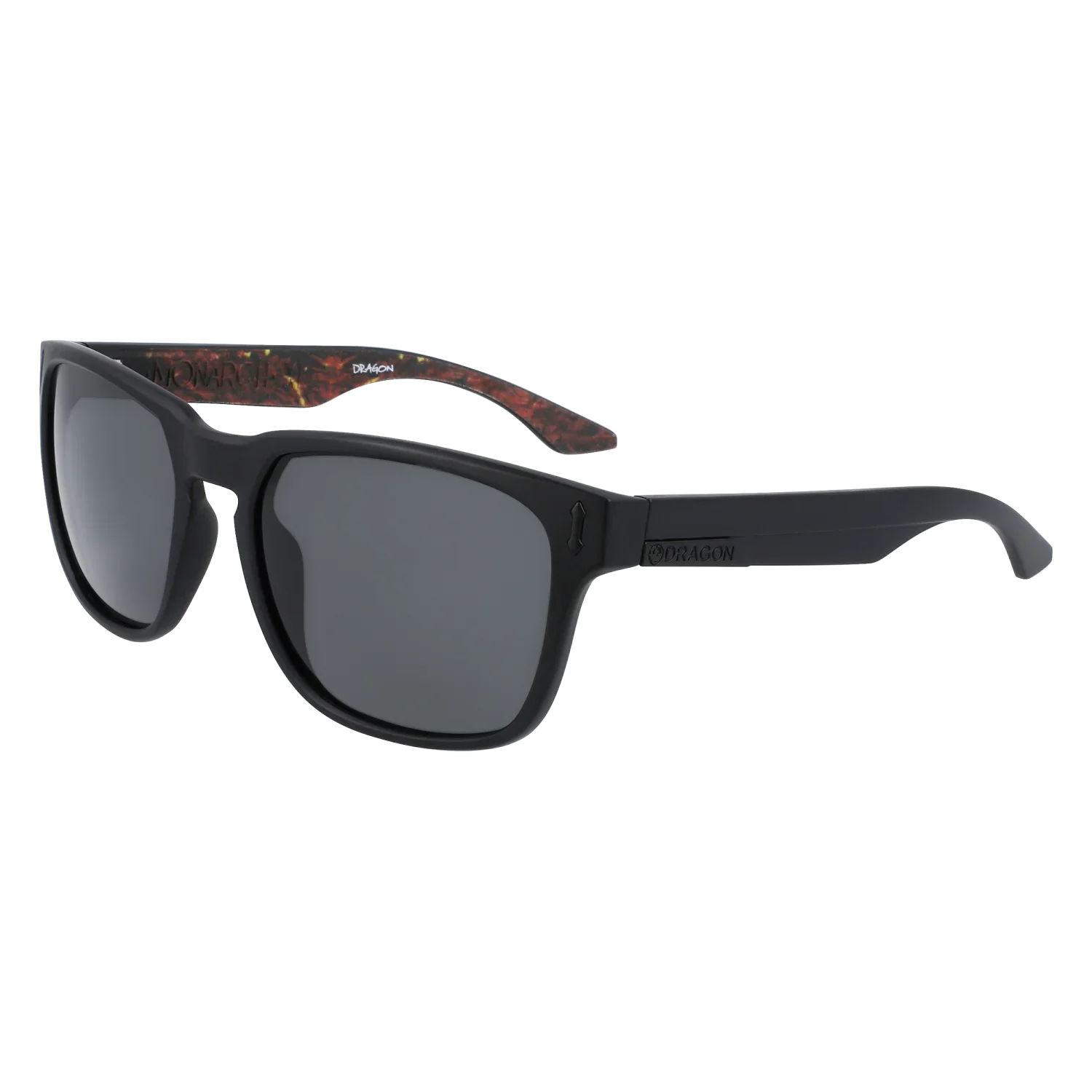 'Dragon Monarch XL LumaLens Sunglasses' in 'Matte Black Inferno W/ Lumalens Smoke' colour