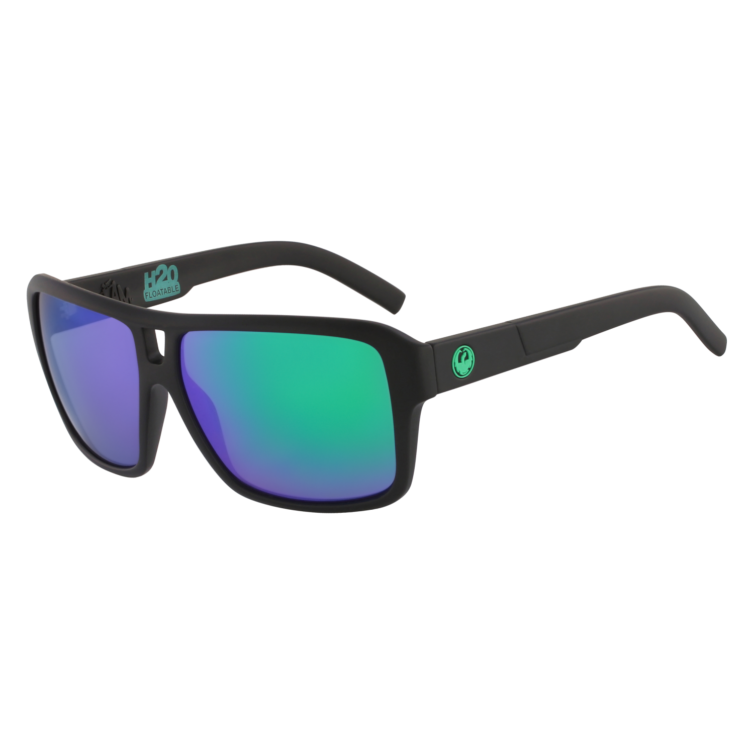 'Dragon The Jam H2O Performance Polar LumaLens Sunglasses' in 'Matte Black H20 W/ Lumalens Green Ion Polar' colour