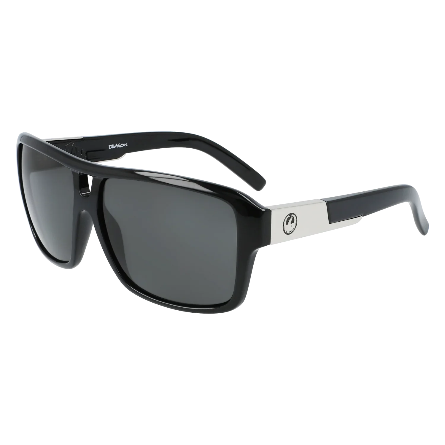 'Dragon The Jam Small LumaLens Sunglasses' in 'Jet Black W/ Lumalens Smoke' colour