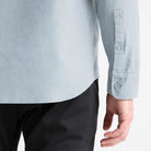 'Du/er Performance Stretch Button Down Shirt' in 'Fog Blue' colour