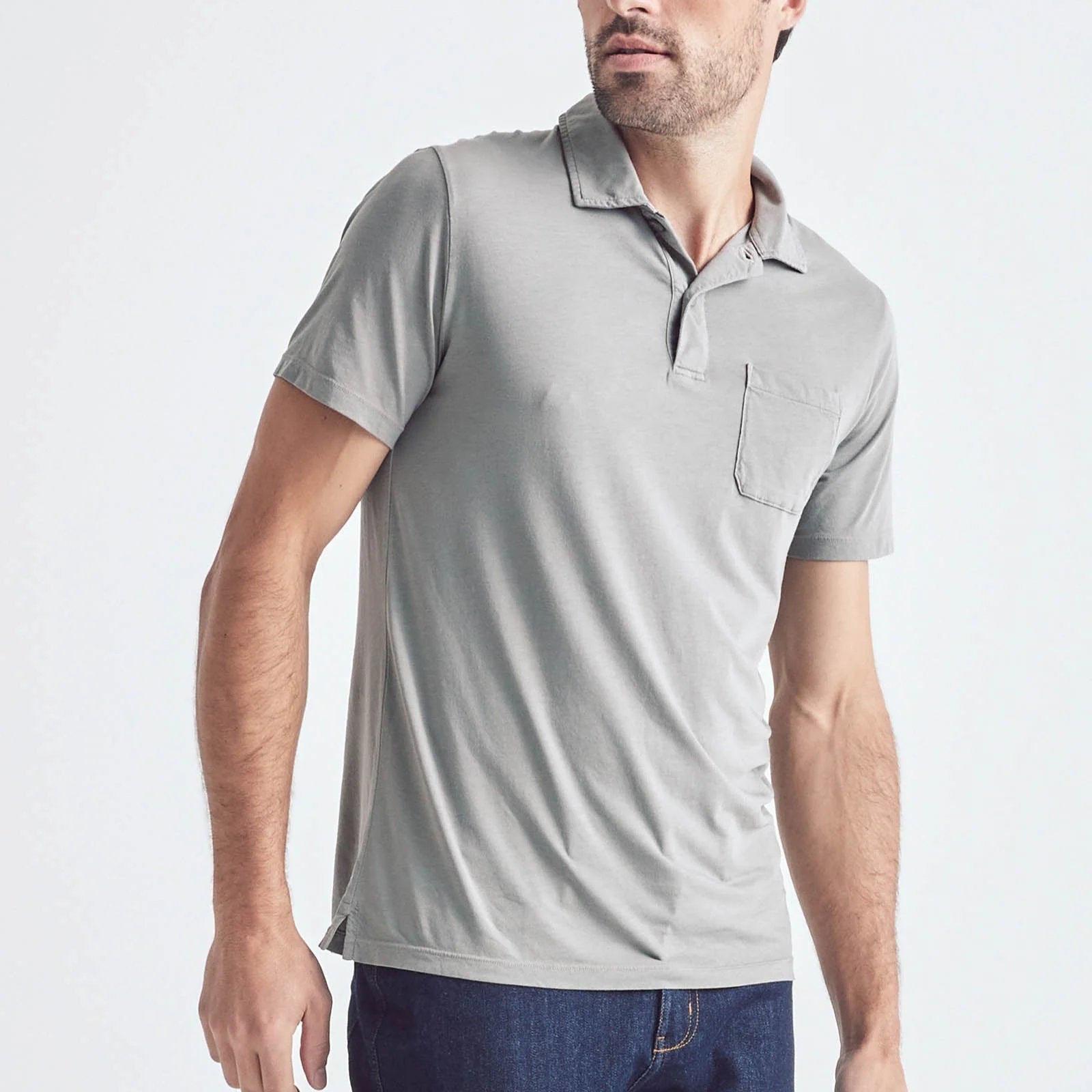 'Du/er The Dura-Soft Only Polo' in 'Gull' colour