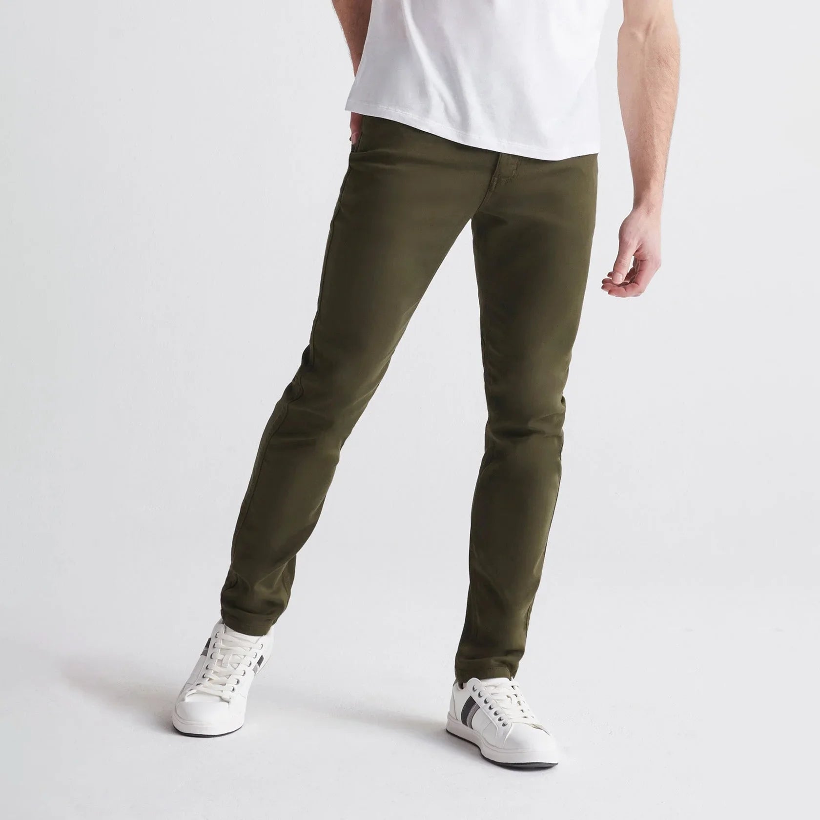 'Du/er No Sweat Pant Slim - Army' in 'Army' colour