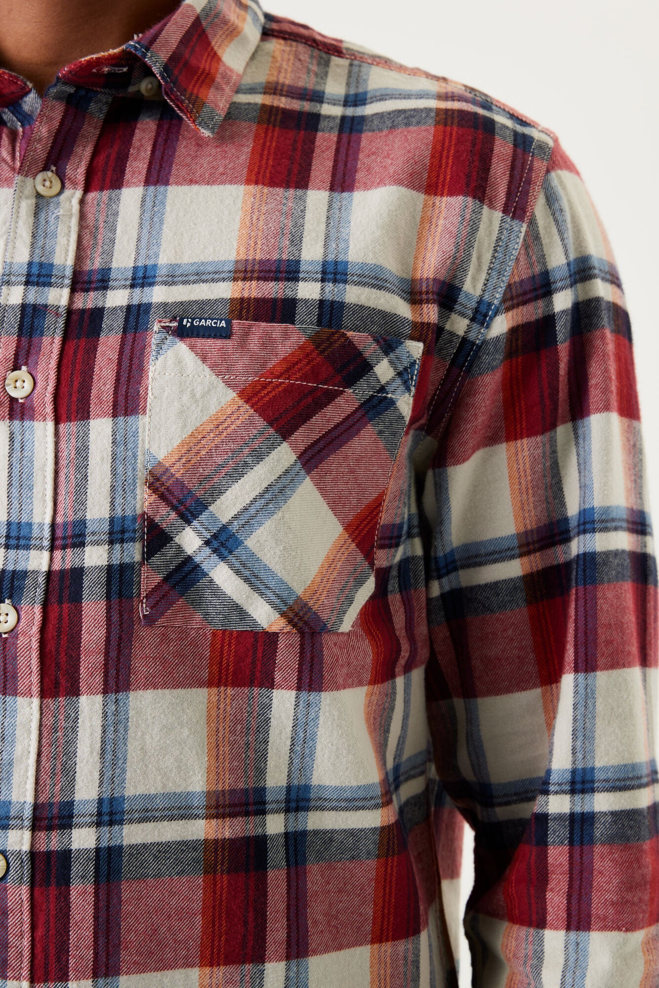 'Garcia U41081 Checked Shirt' in 'Red' colour.