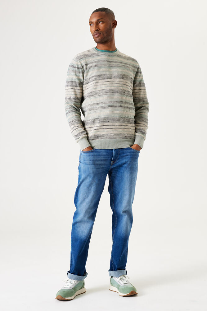 'Garcia T41243 Pullover Knit Sweater' in 'Striped' colour