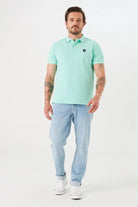 'Garcia Z1105 Cotton Pique Polo Shirt' in 'Mint' colour