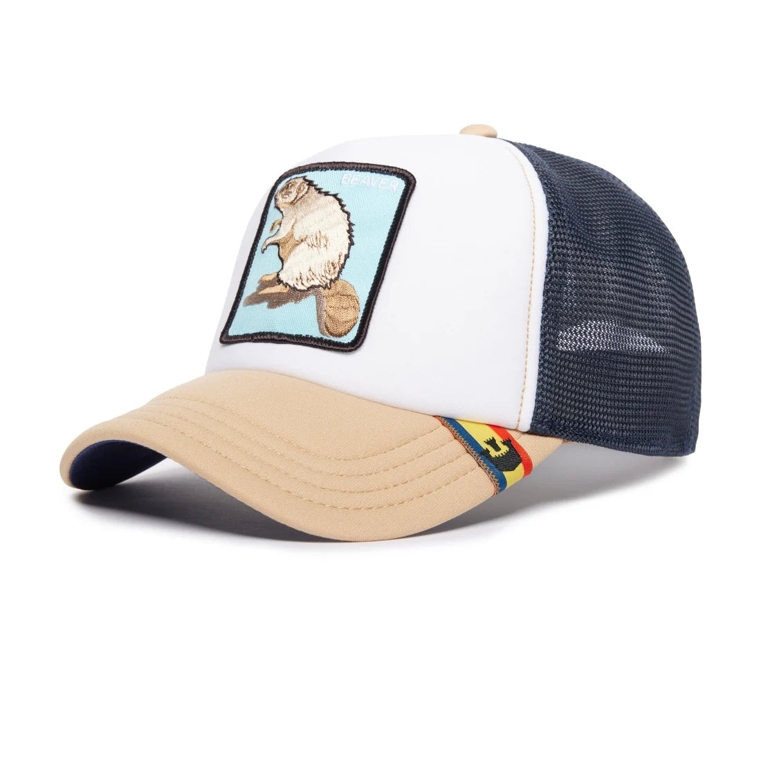 'Goorin Bros. First Beaver Trucker Hat' in 'White' colour