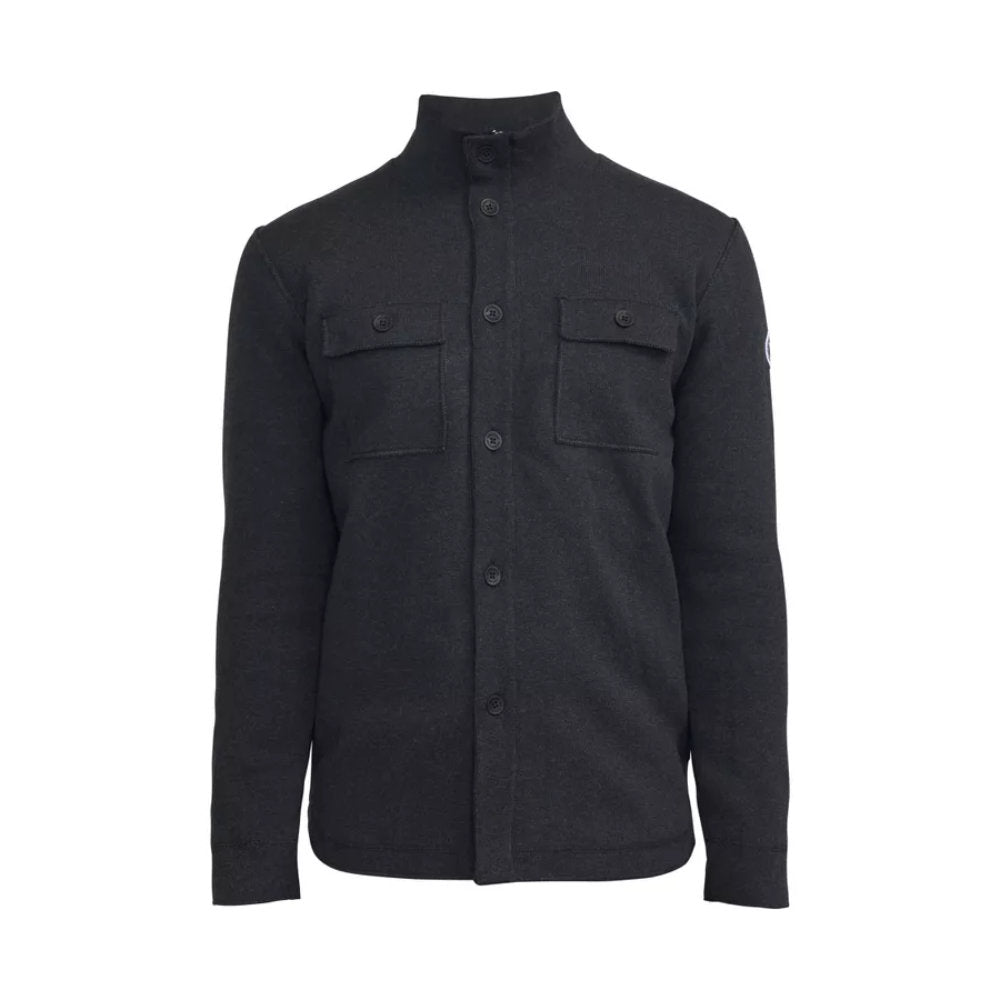 'Holebrook Edwin Shirt Jacket' in 'Black Melange' colour