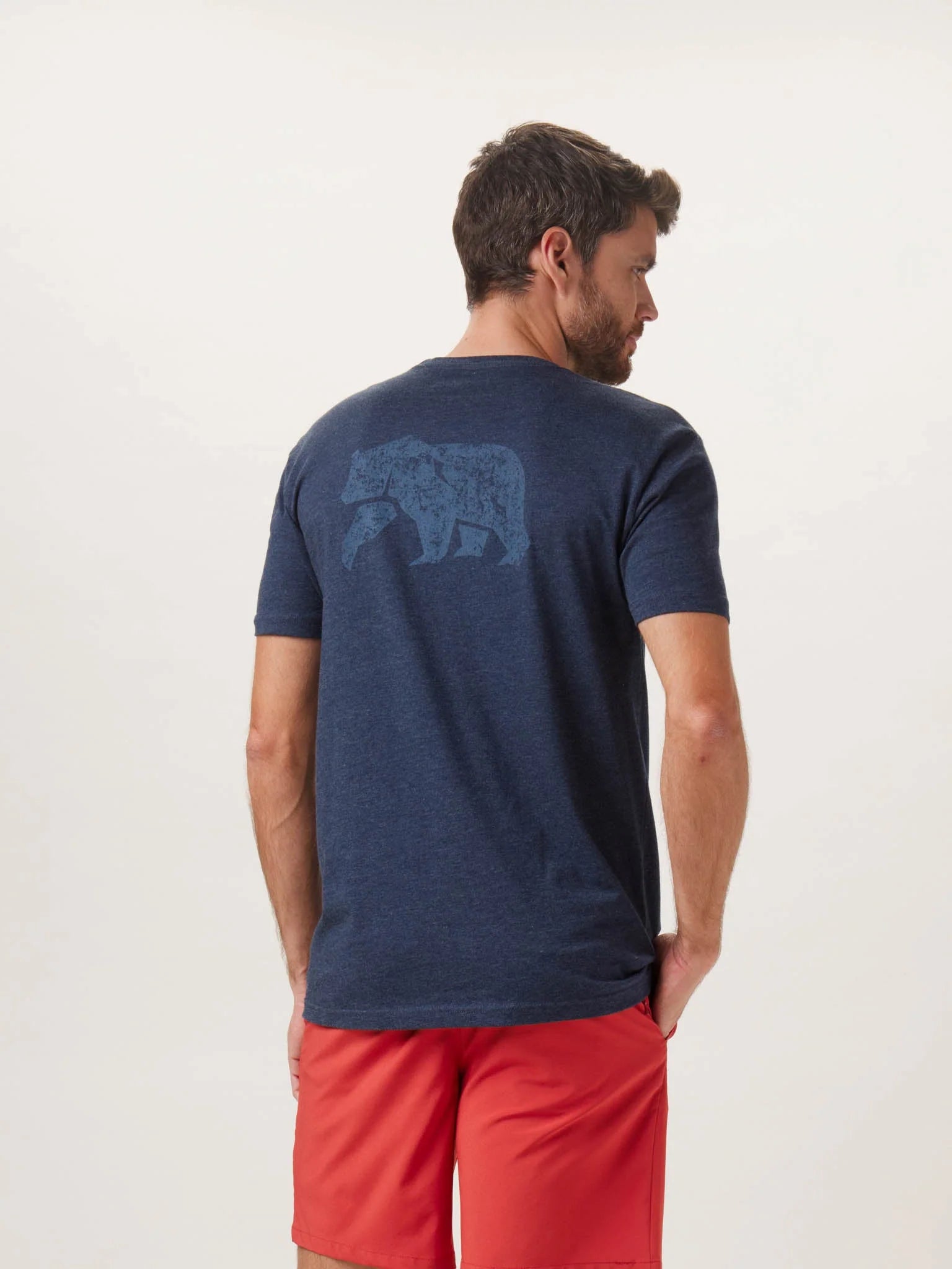 'The Normal Brand Worn In Bear Tee' in 'Navy' colour