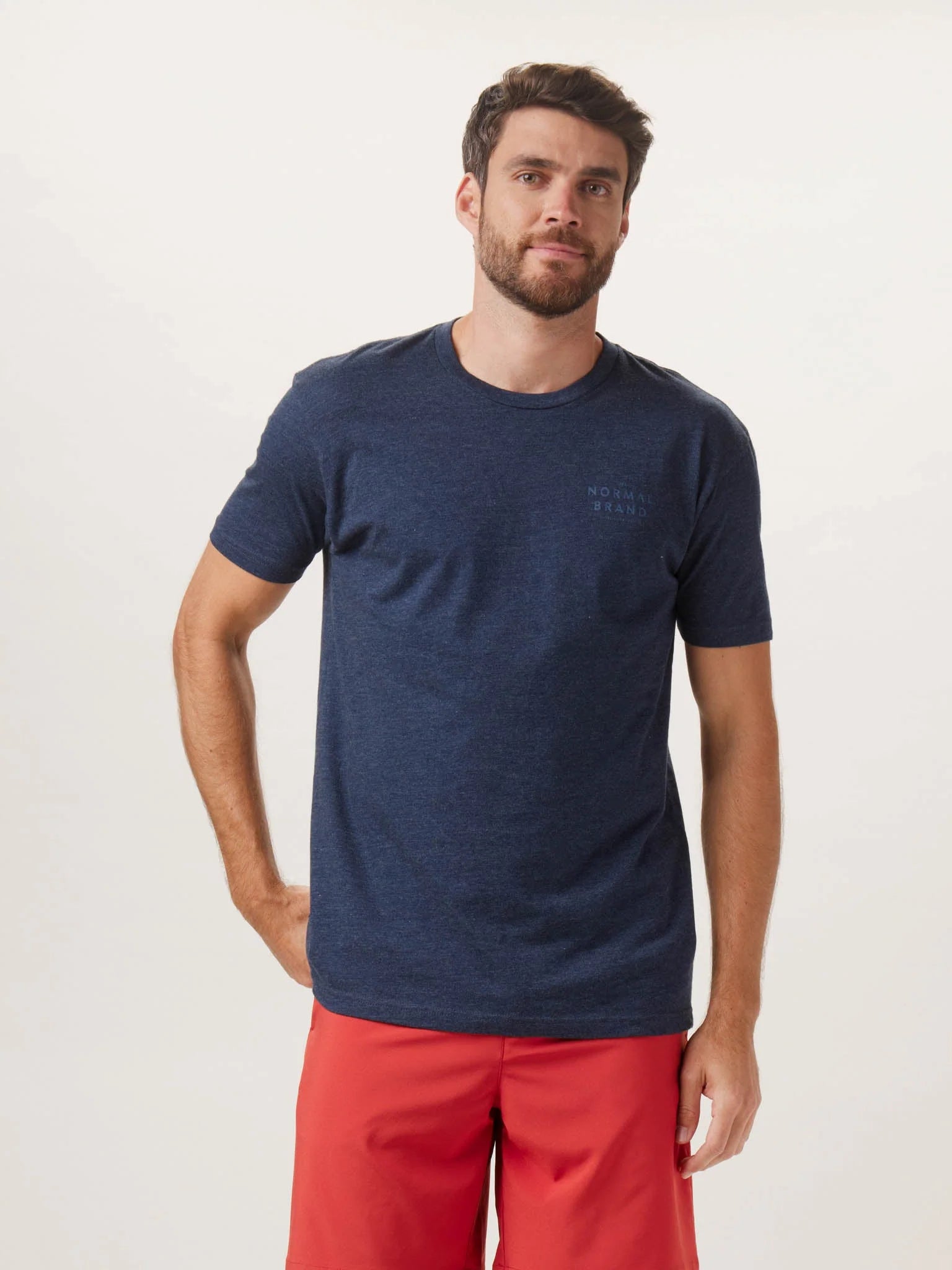 'The Normal Brand Worn In Bear Tee' in 'Navy' colour