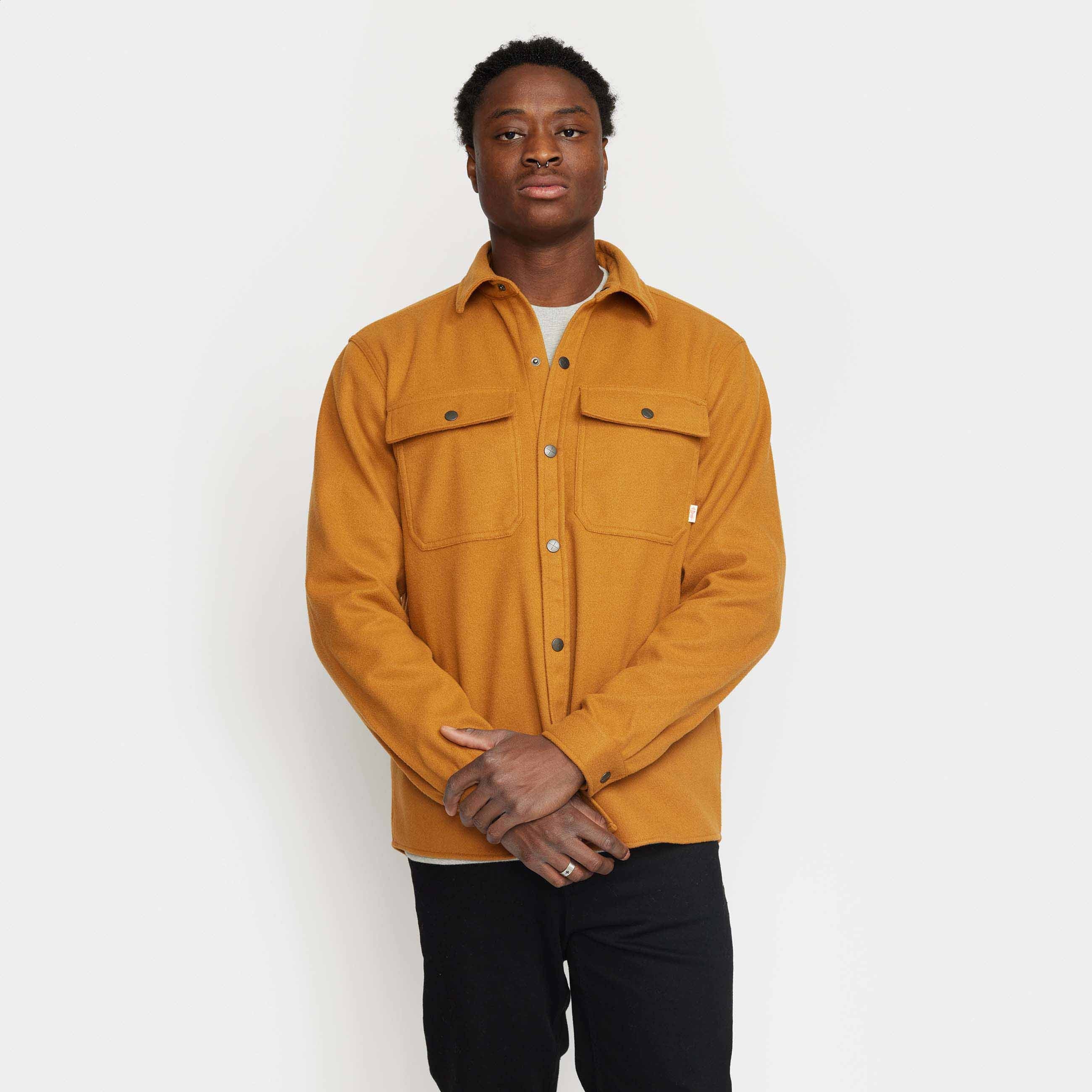 'Revolution 3136 Worker Overshirt' in 'yellow' in colour