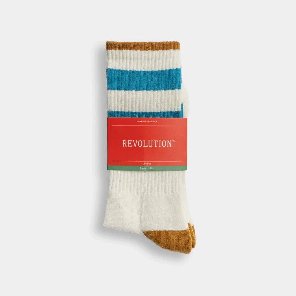'Revolution 8907 Jaquard Crew Socks' in 'White' colour