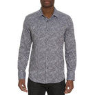 'Robert Graham Electric Slide Button Up L/S Dress Shirt' in 'Charcoal' colour