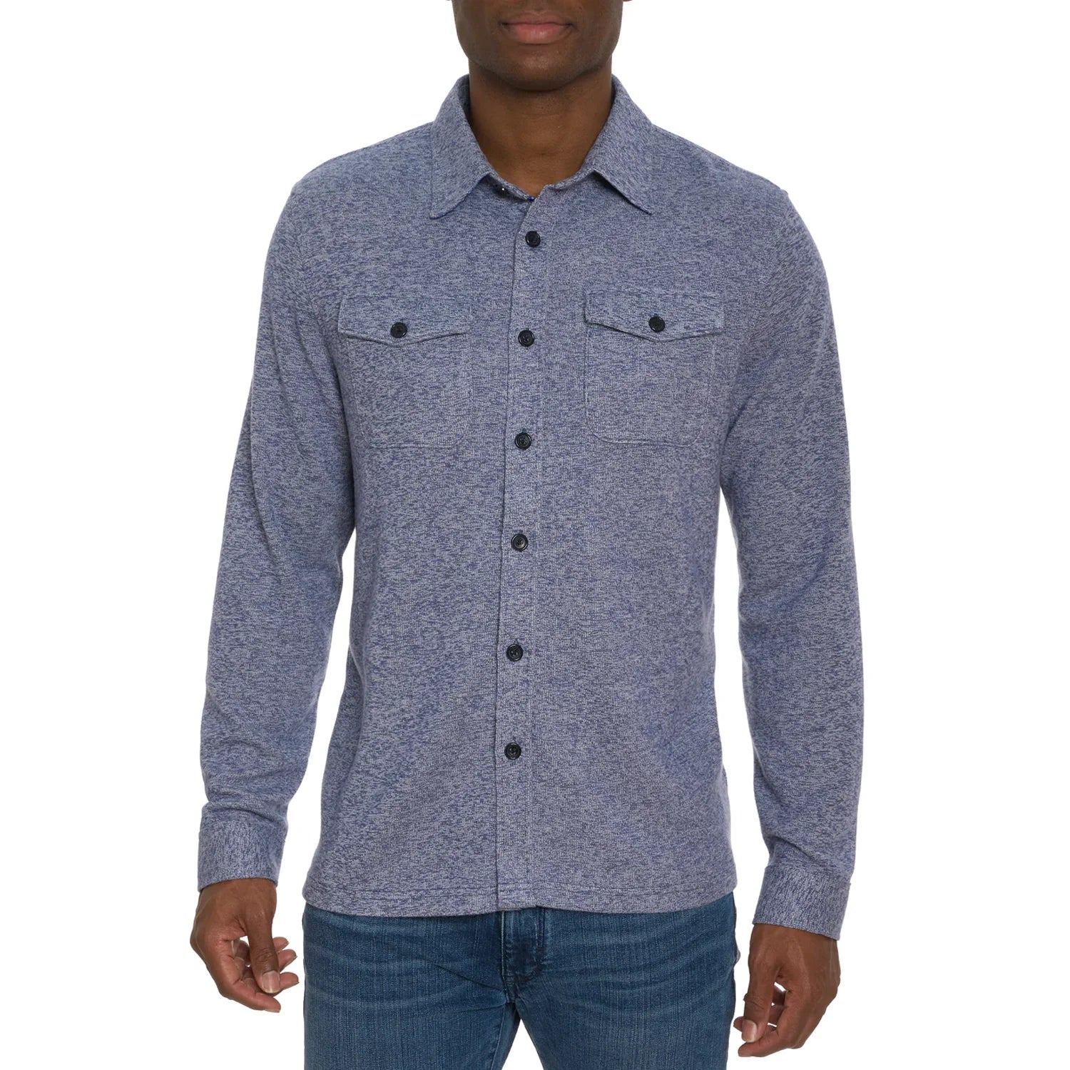 'Robert Graham Ortis Button Up L/S Sweater' in 'Navy' colour