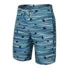 'SAXX Betawave 9" Swim Shorts' in 'Blue Fins' colour