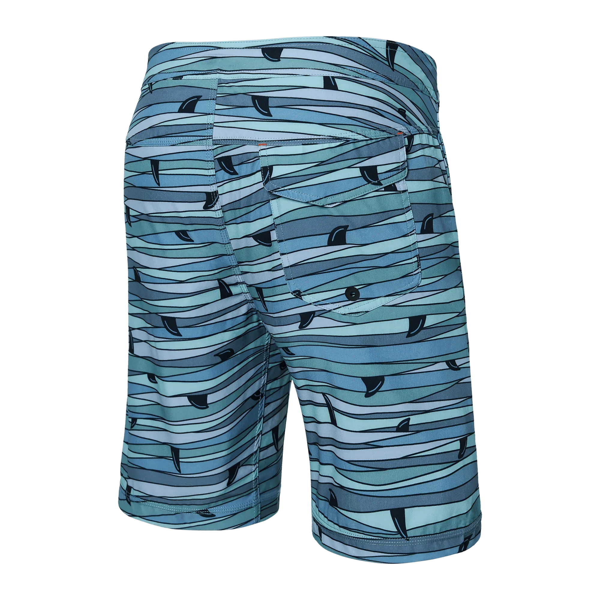 'SAXX Betawave 9" Swim Shorts' in 'Blue Fins' colour