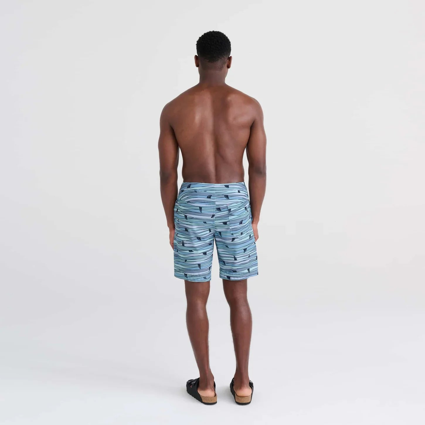 'SAXX Betawave 9" Swim Shorts' in 'Blue Fins' colour