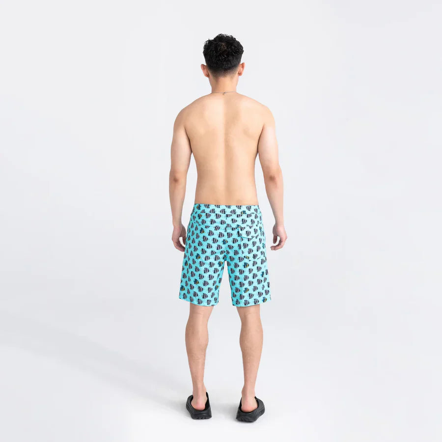 'SAXX Betawave 9" Swim Shorts' in 'Fish Tank' colour