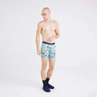 'SAXX Vibe Xtra Boxer Brief' with 'Aqua Pickleball Legends' print