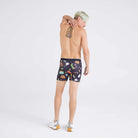 'SAXX Volt Boxer Brief' with 'Black Catch Phrase' print