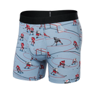 'Saxx Droptemp Cooling Cotton Boxer Brief - Hockey Heroes' in 'Dusty Blue' colour