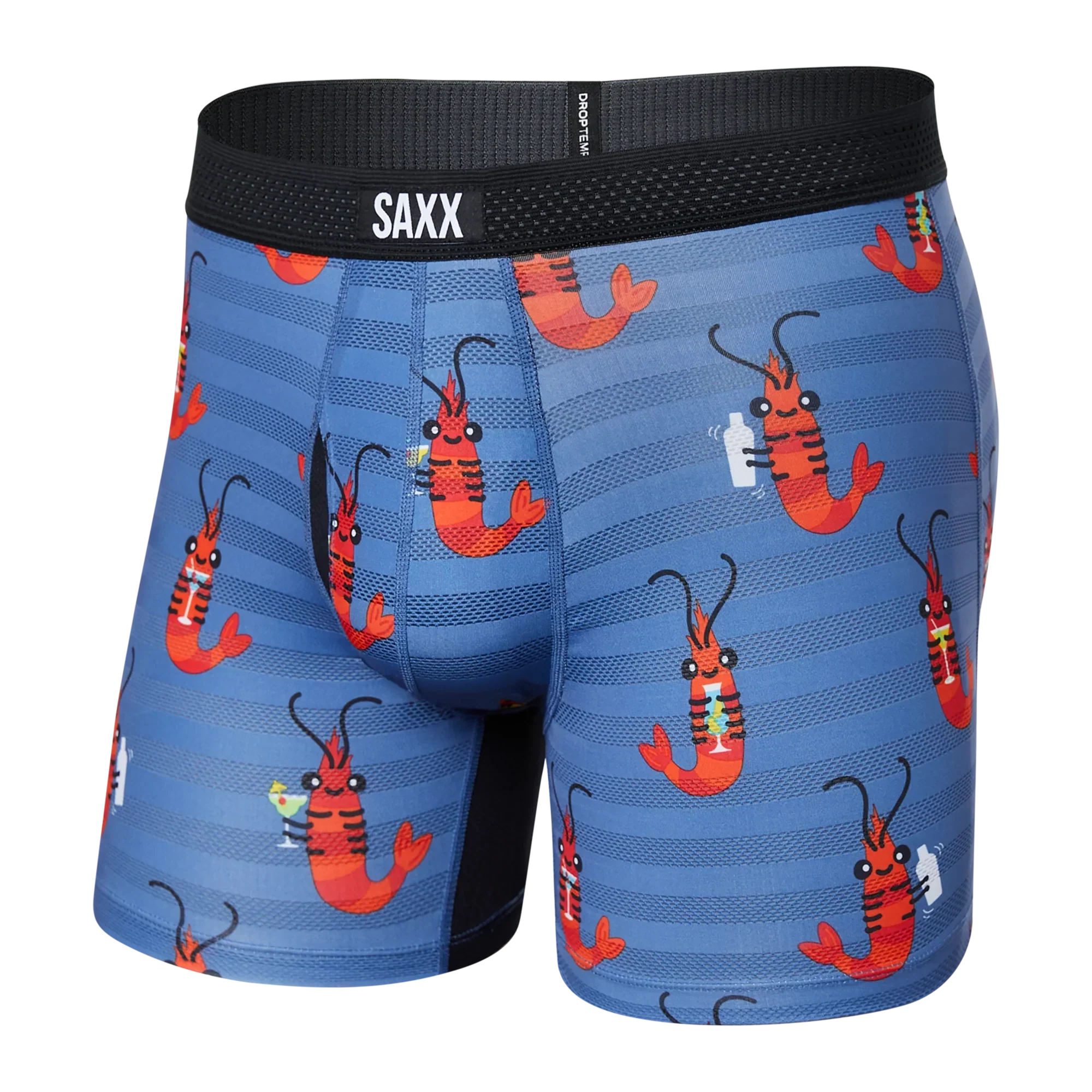 'SAXX Droptemp Cooling Mesh Boxer Brief - Shrimp Cocktail' in 'Navy' colour
