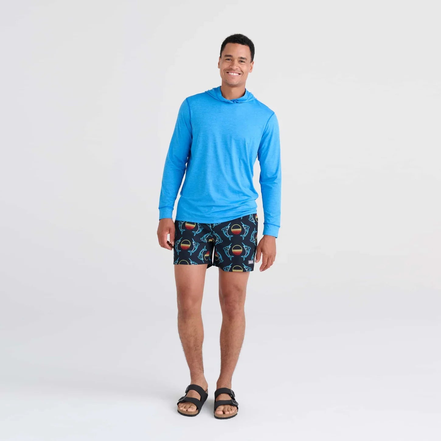 'SAXX Oh Buoy 5" Swim Shorts' in 'Sunset Crest' colour