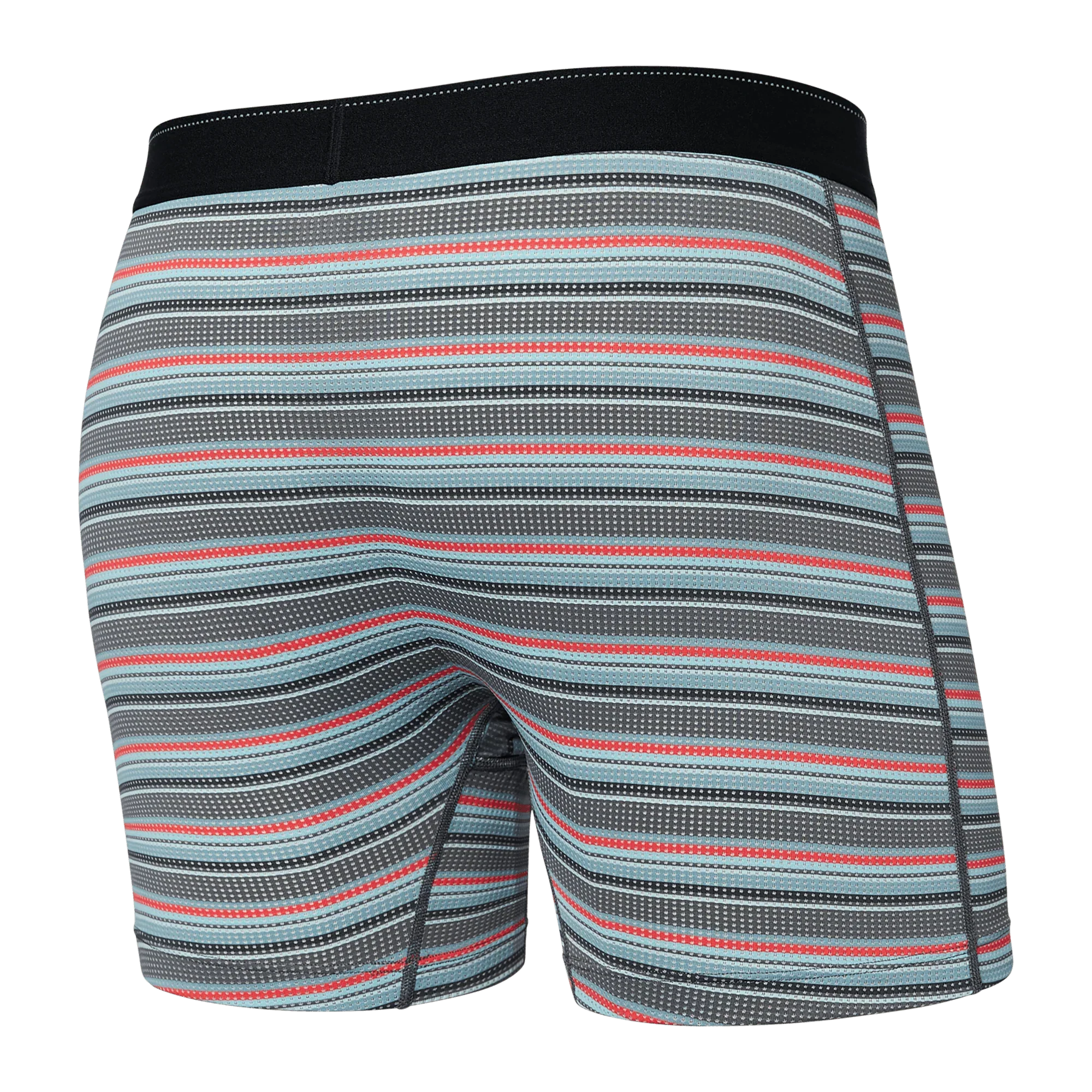 'SAXX Quest Quick Dry Mesh Boxer Brief - Field Stripe' in 'Charcoal' colour