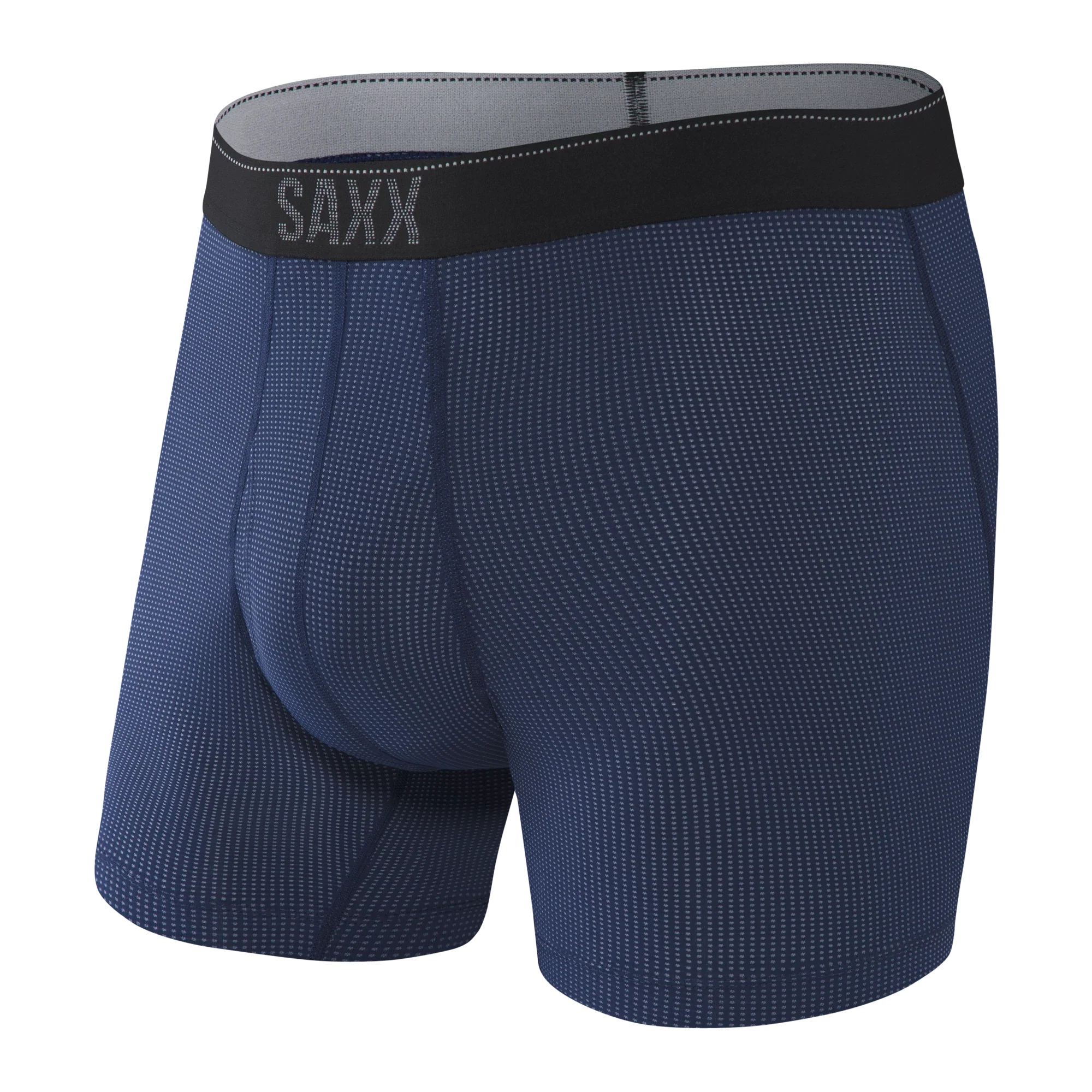 'SAXX Quest Quick Dry Mesh Boxer Brief - Midnight' in 'Blue' colour