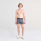 'Saxx Quest Quick Dry Mesh Boxer Brief - Turbulence' in 'Grey' colour