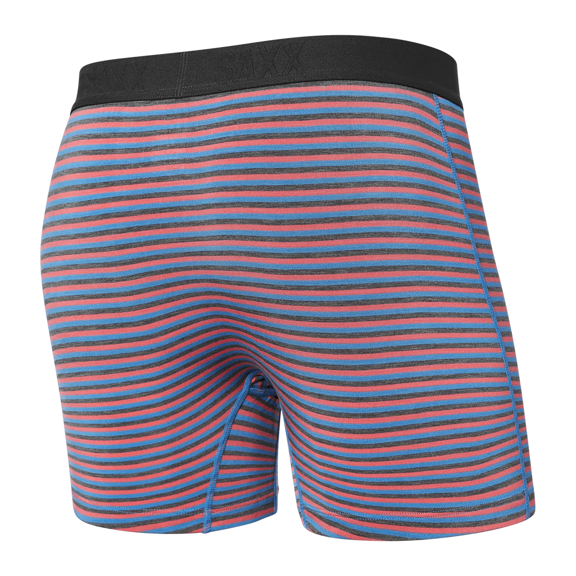 'SAXX Ultra Super Soft Boxer Brief - Micro Stripe' in 'Coral Pop' colour