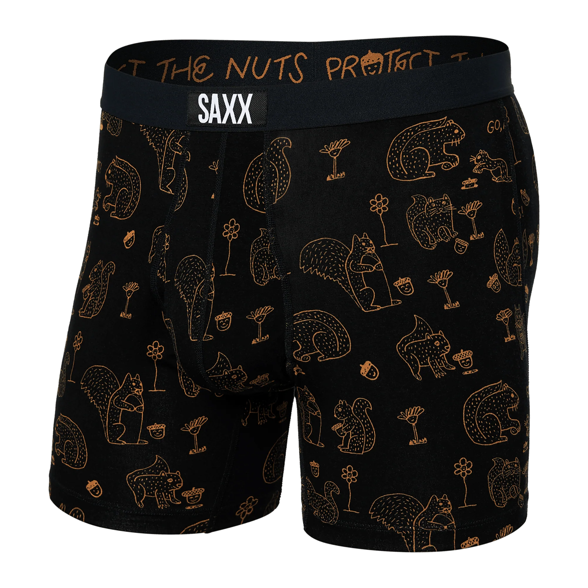 'SAXX Ultra Super Soft Boxer Brief - Protect the Nuts' in 'Black' colour