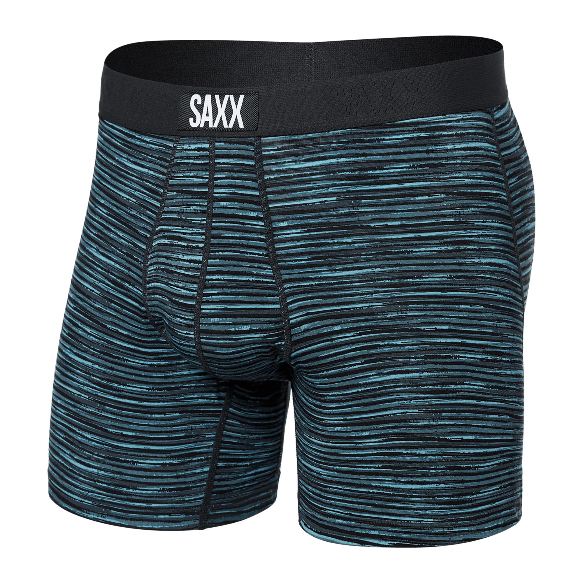 'SAXX Ultra Super Soft Boxer Brief - Spacedye Stripe' in 'Grey Multi' colour