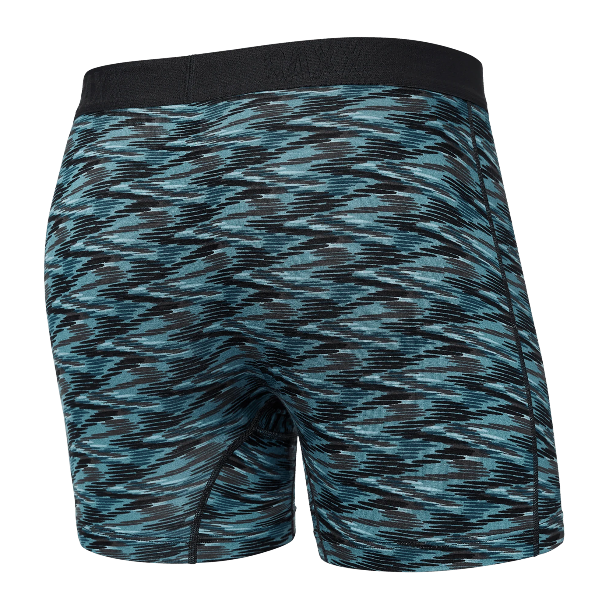 'SAXX Vibe Super Soft Boxer Brief - Action Spacedye' in 'Washed Teal' colour