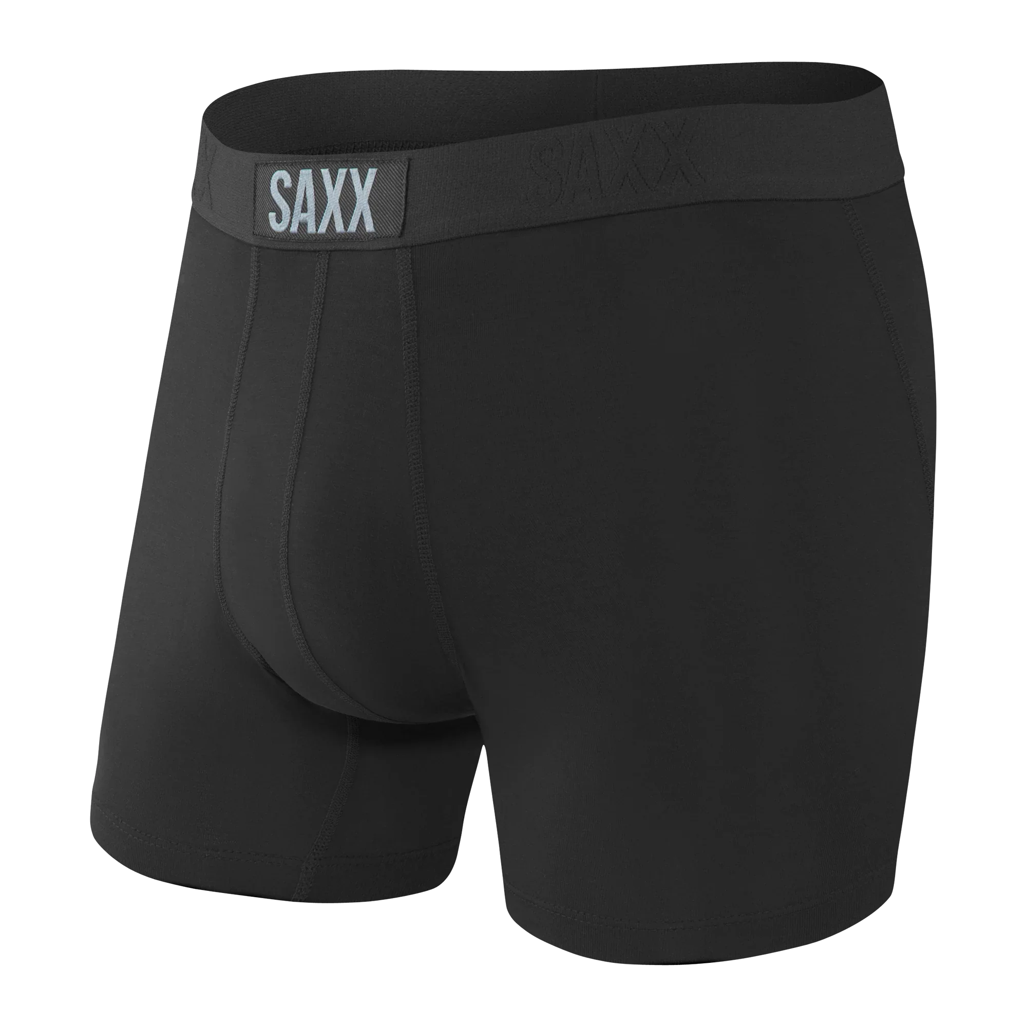 'SAXX Vibe Super Soft Boxer Brief - Black/Black' in 'Black' colour