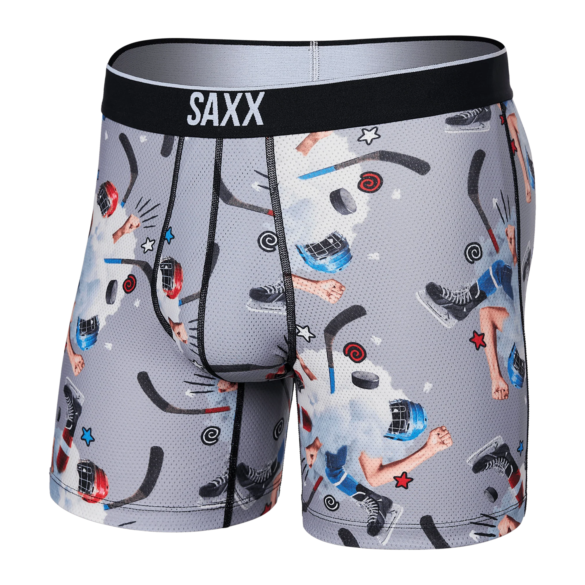 'SAXX Volt Breathable Mesh Boxer Brief - Timeout' in 'Grey' colour