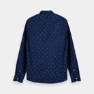 'Scotch & Soda Ditsy Music Note Print Poplin Shirt' in 'Navy' colour