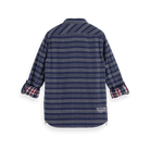 'Scotch & Soda Double-Faced Twill Check Shirt' in 'Blue Stripe' colour