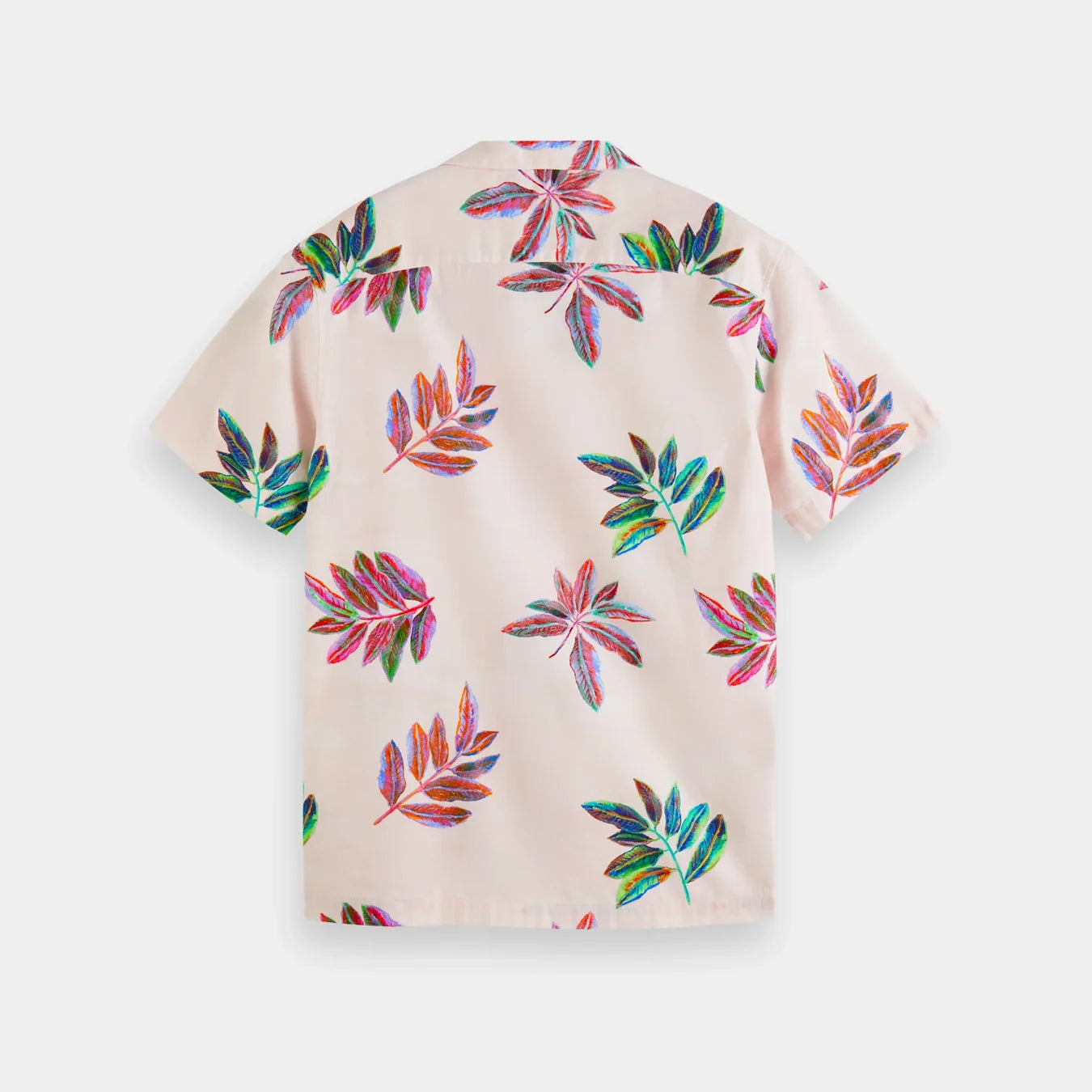 'Scotch & Soda Festival Flowers Short Sleeve Camp Shirt' in 'Pink' colour
