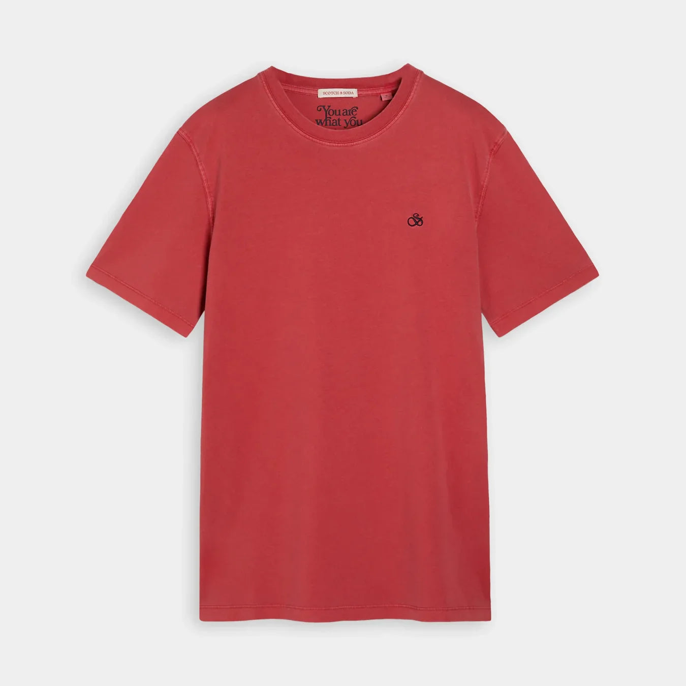 'Scotch & Soda Garment-Dyed Jersey T-Shirt' in 'Amp Red' colour