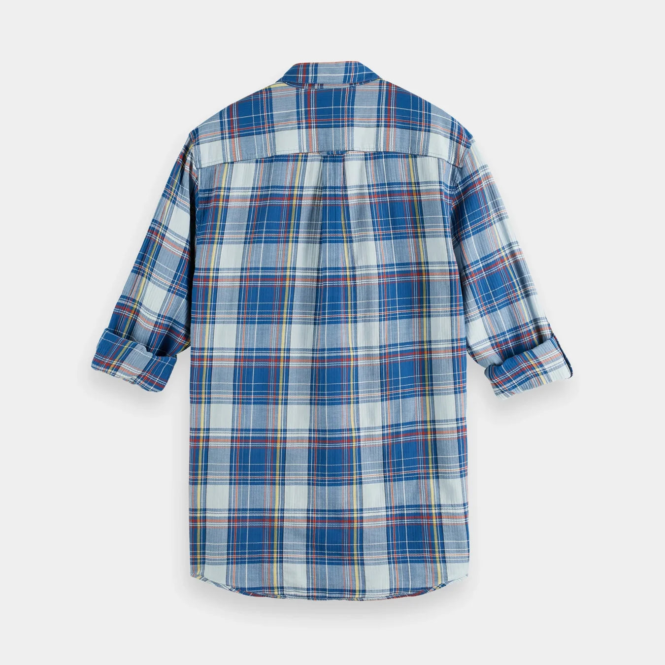 'Scotch & Soda Lightweight Seersucker Shirt' in 'Blue Check' colour