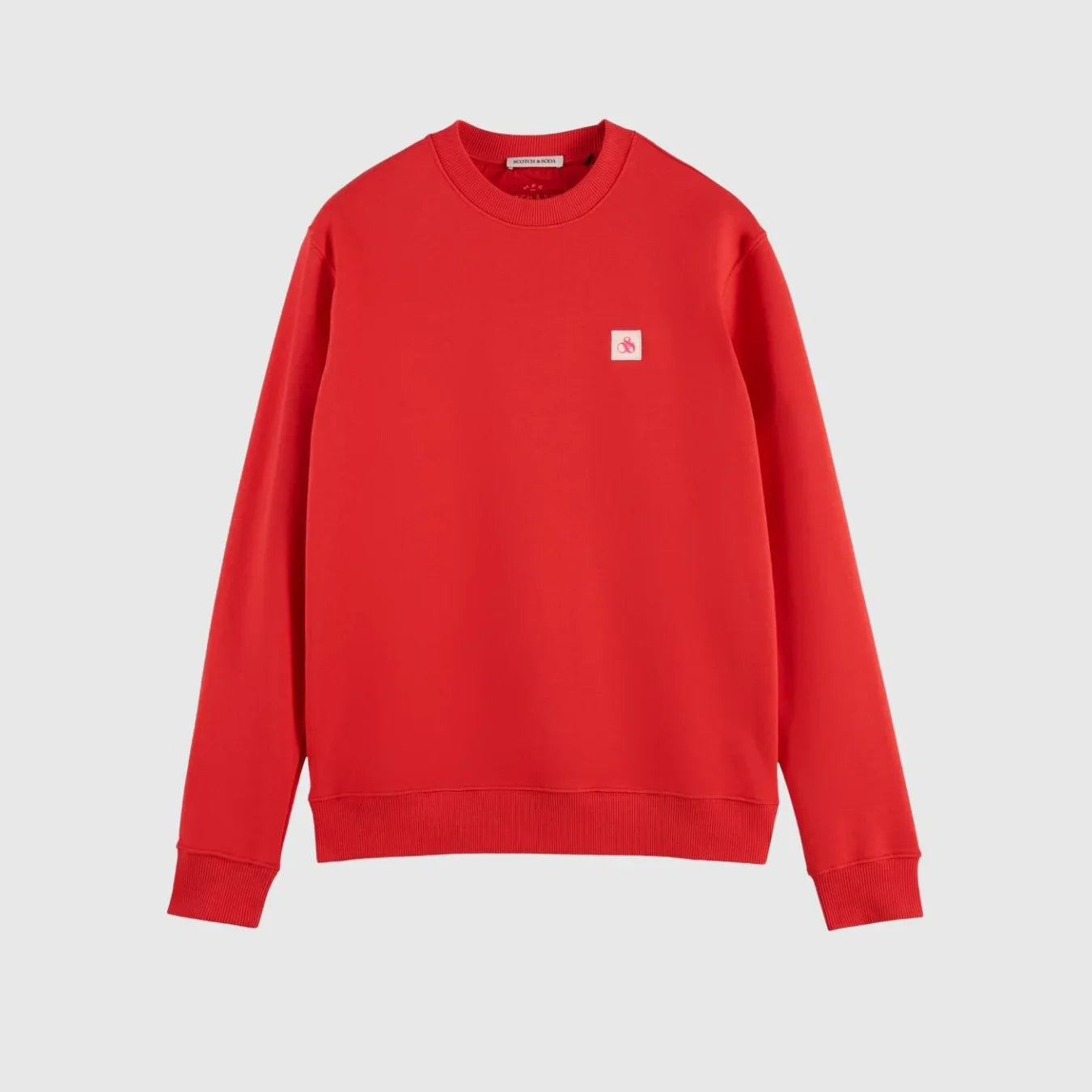 'Scotch & Soda Logo Badge Organic Cotton Felpa Sweatshirt' in 'Red Skies' colour