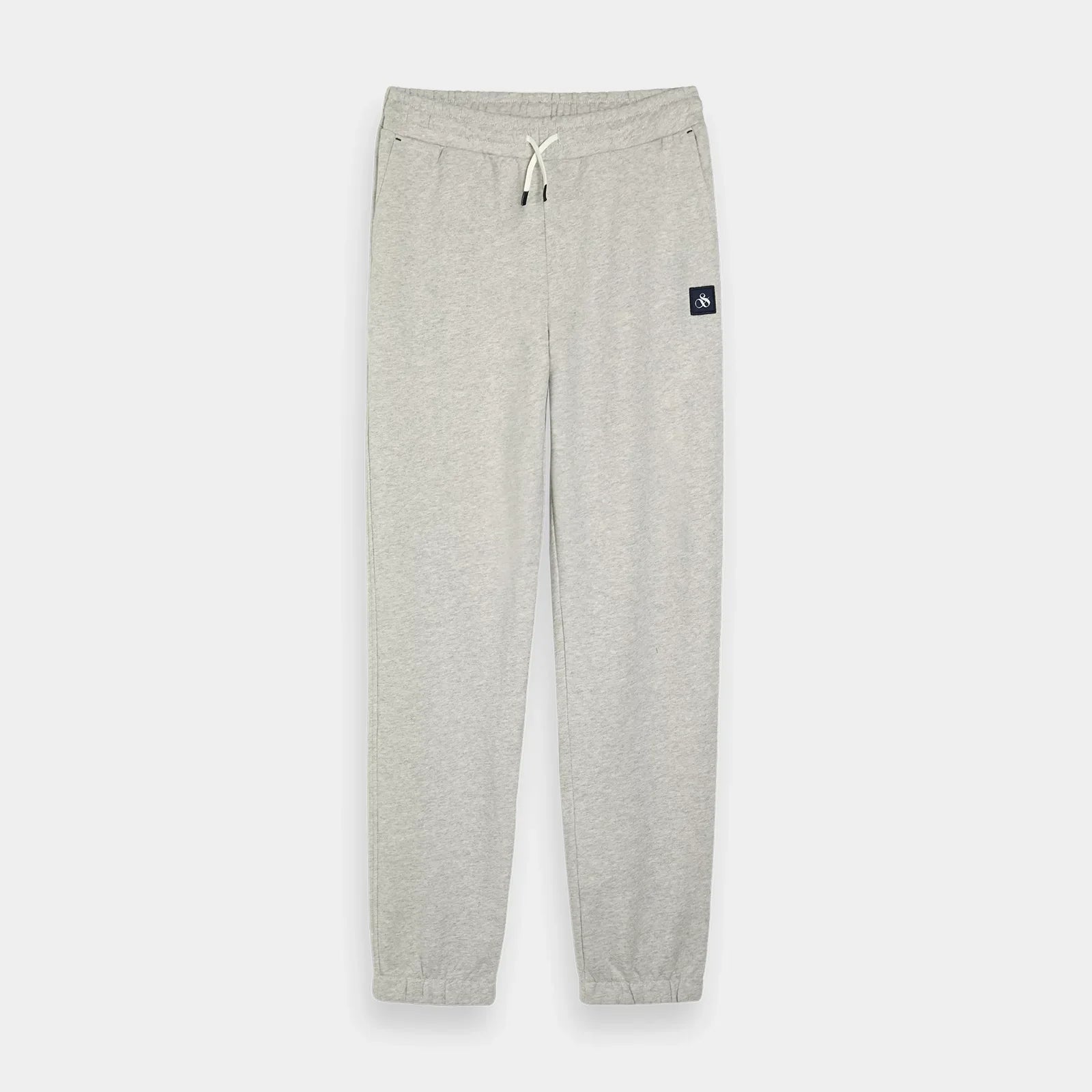 'Scotch & Soda 100% Organic Cotton Essential Logo Badge Sweat Pant' in 'Grey Melange' colour