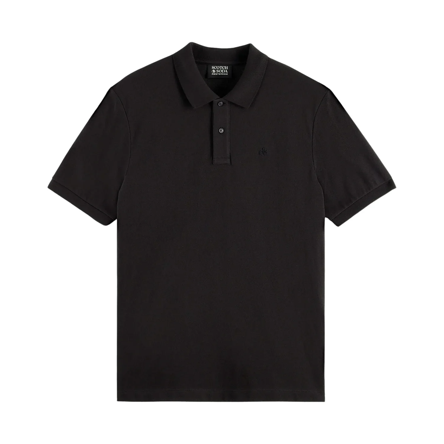 'Scotch & Soda Classic Organic Pique Polo' in 'Dark Grey' colour