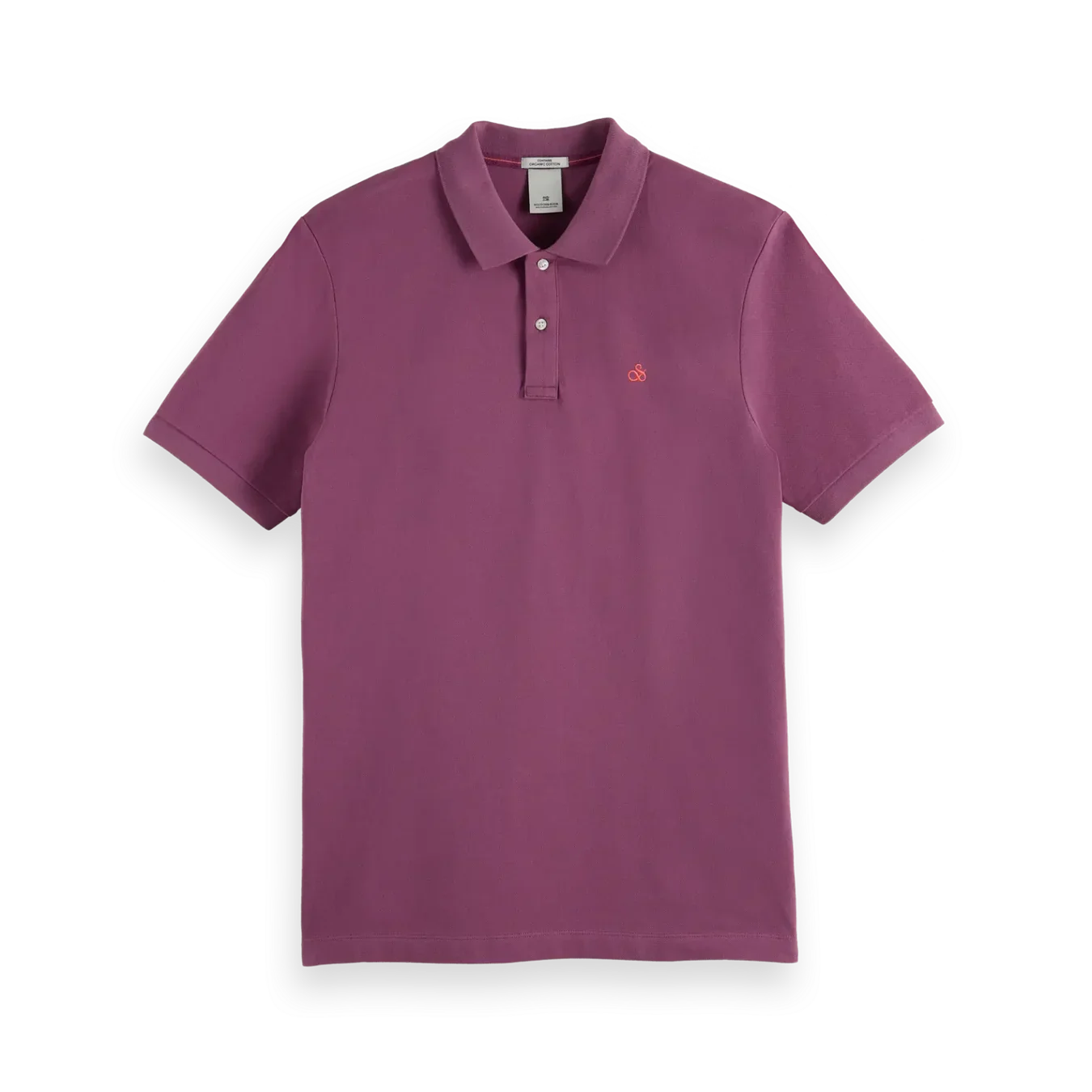 'Scotch & Soda Classic Organic Pique Polo' in 'Purple' colour