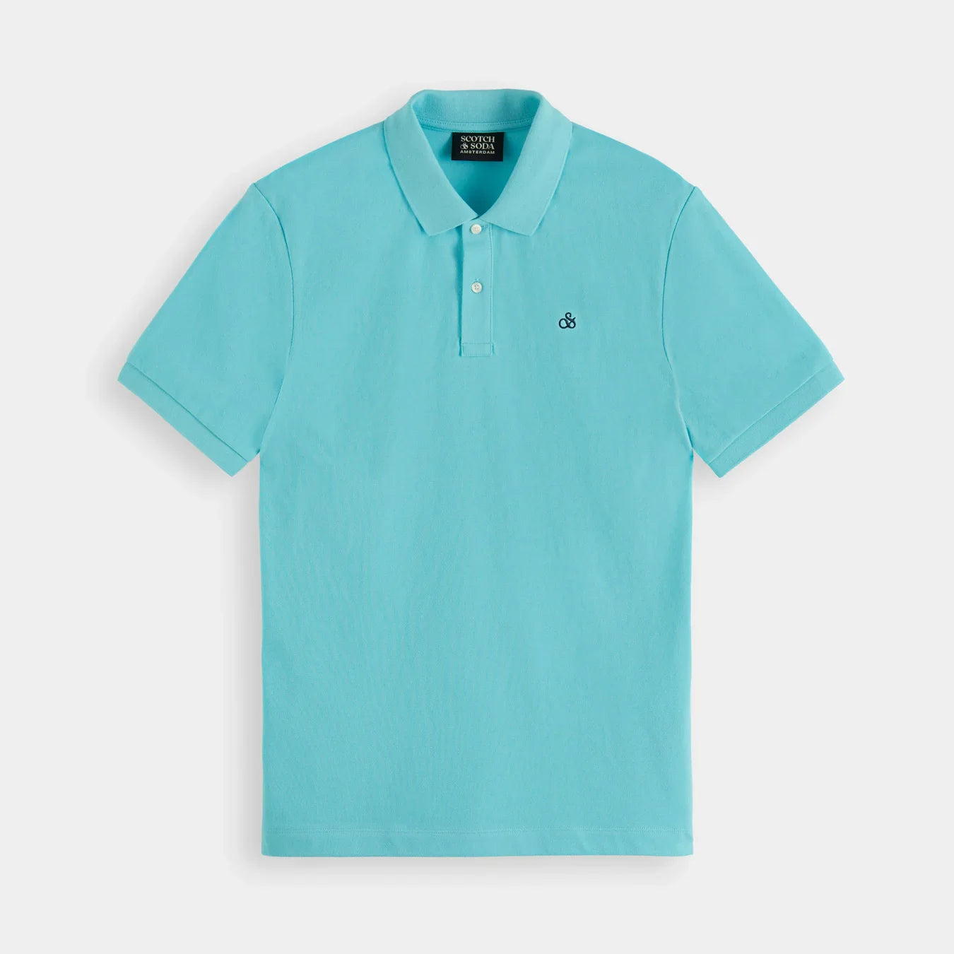 'Scotch & Soda Classic Organic Pique Polo' in 'Topaz' colour