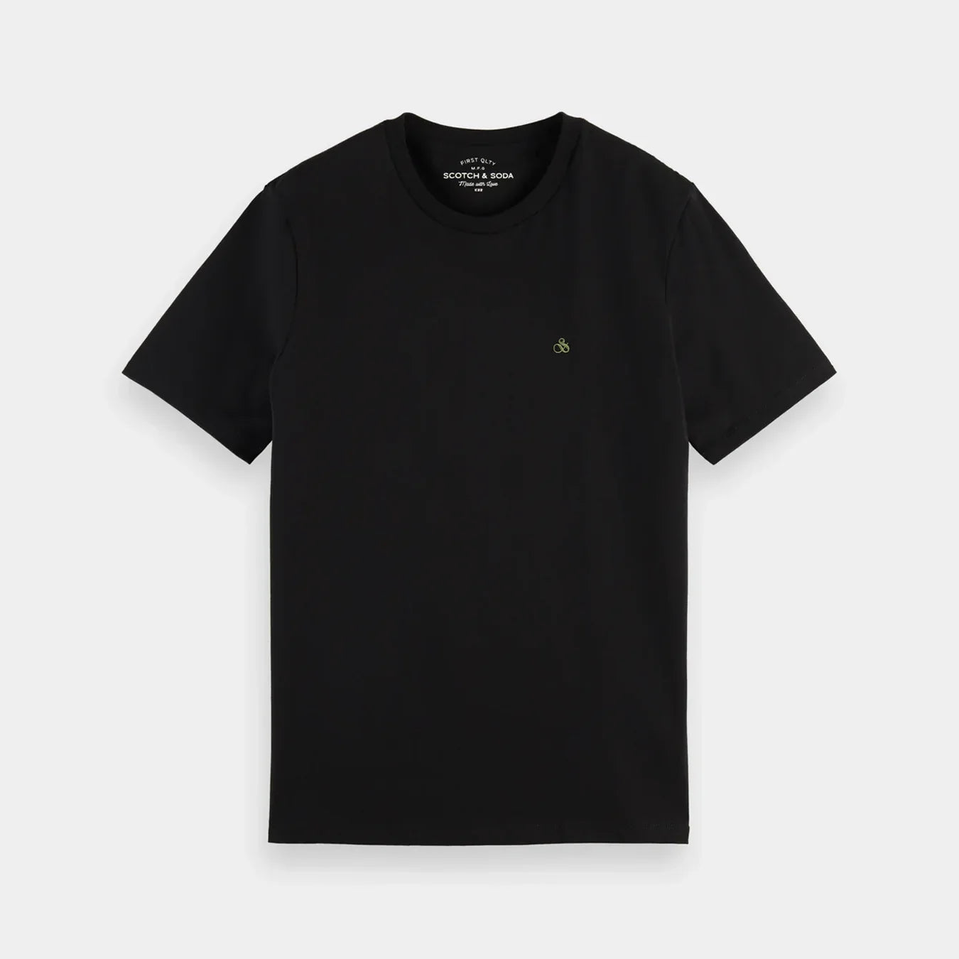 'Scotch & Soda Crewneck Jersey T-Shirt In Organic Cotton' in 'Black' colour