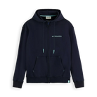 'Scotch & Soda Unisex Organic Cotton Zip-Thru Hoodie' in 'Night' colour