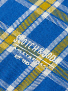 'Scotch & Soda Double-Faced Twill Check Shirt' in 'Blue/Yellow Check' colour